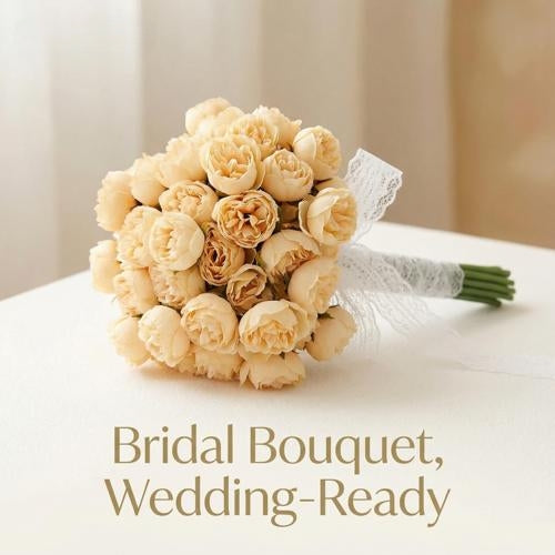 Rose Pink Peony Artificial Flowers Silk Bouquet